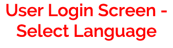 User Login Screen Select Language