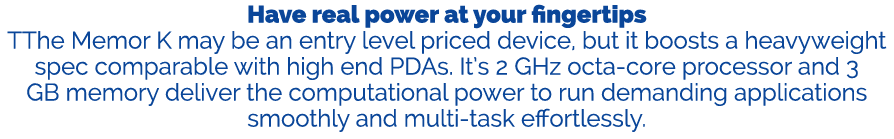 Have real power at your fingertips TThe Memor K may be an entry level priced device, but it boosts a heavyweight spec...